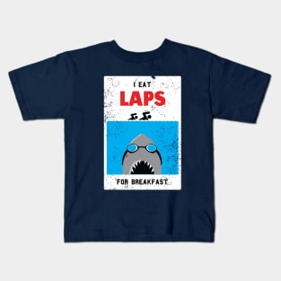 shark swimmer eats laps for breakfast Kids T-Shirt